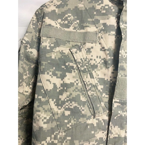 Vintage Camo Army Military Combat Jacket Pixelated‎ Camo Green Size X-Small Long - Picture 5 of 7